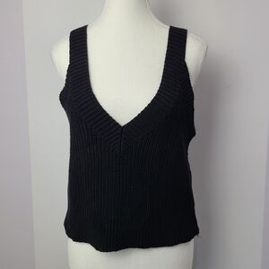 Wilfred Free v-neck cable knit tank top, PTP 16.5"